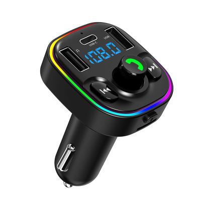 China GXYKIT G47 New Arrival 7 Color LED Light Breathing Backlit Type-C and USB Ports Radio Bluetooth Car Kit Adapter Wireless MP3 Player for sale