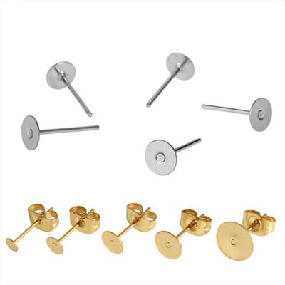 China Jewelry Making DIY Material Factory Flat Head Earrings Pin With Hanging Stud Earrings Findings For DIY Earring Making for sale