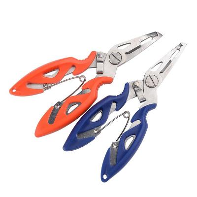 China Make Hooks Removing Fishing Pliers Multifunctional Fish Grabs Line Cutter Hook Remover Bending Use Scissors Stainless Steel Tackle Tools for sale