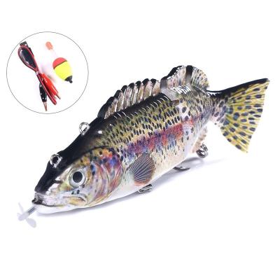 China Segmented Fish Baits Lure 2020 New Electronic Metal Design Lure Bait USB Bound 4 Segment Bass Hard Electric Fishing Lure for sale