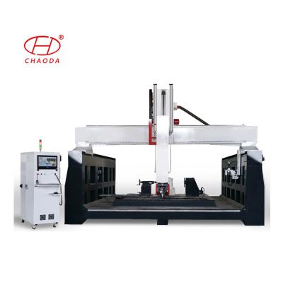 China Large Hotels Stone Marble Foam Mold Wooden Statue Carving Gantry ATC 3D 5 Axis Mobile CNC Milling Machine, 5 Axis Robot CNC Router for sale