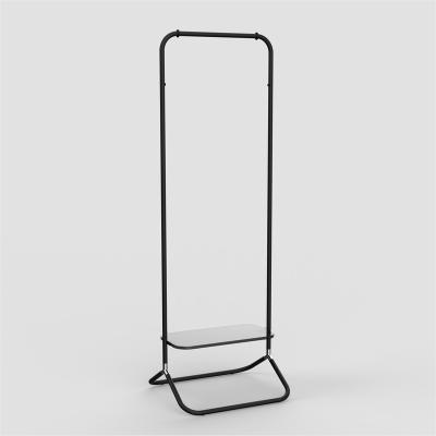 China None New designed metal clothes rack clothes rail garment rack with glass storage shelf for sale