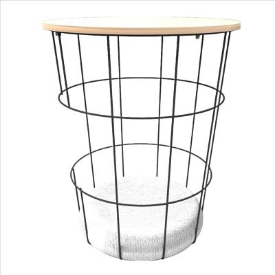 China Durable Living room home furniture storage side console wire coffee table MDF top storage baslet for sale