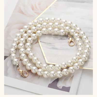 China Handmade Custom Imitation Bag Chain Accessories Pearl Single-shoulder Crossover Bag Crossbody Straps Hand Chain With Pearl for sale