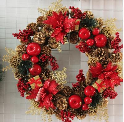 China 2018 New Arrivals Garland Artificial Christmas Wreaths With Fruit Poinsettia for sale