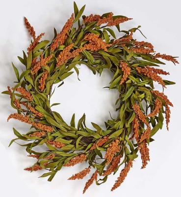 China Fall Spike Wreath On Natural Twig Base 22