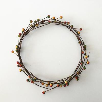 China Primitive Multi Color Flower Berry Wire Garland Single Ply for Christmas Season Decoration and DIY Garlands Accessories for sale