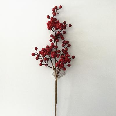 China Flower Christmas Picks Artificial Red Pip Berry Branch For Christmas Decoration Vases, Wonderful Baskets Filler for sale