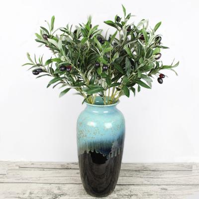 China Plastic In Stock Simulation Natural Looking Artificial Plastic Olive Branch With Berry for sale