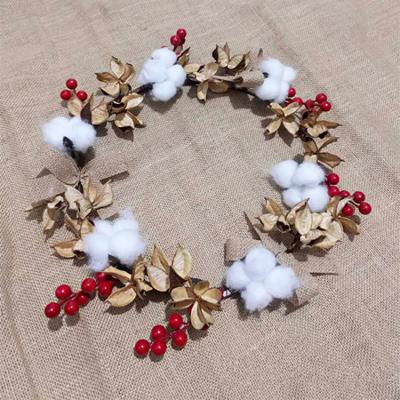 China Natural Dry Flower Kapok Flower Wreath For Living Home Furnishing Wedding Decoration Shooting Props for sale