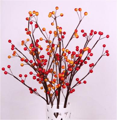 China Modern Artificial Spray Berry in Red and Orange Flower Stems for Christmas Flower Arrangement for sale