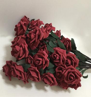 China EVA Foam 65cm EVA Foam Rose Flowers Single Long Stem Artificial Spray for sale