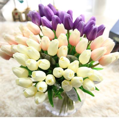 China PU Tulip Flower Bouquet Simulation Flower 6 Head Home Furnishing Wedding Bouquet Flowers Decoration for sale