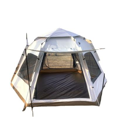 China Camouflage/field play outdoor automatic portable large hexagonal space rainproof outdoor camping tent for sale