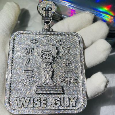 China Sterling Silver Mans Pendant Custom Made Hiphop vvs Moissanite Pendant 925 Sterling Silver Hip Hop Jewelry for sale