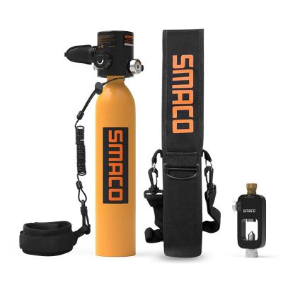 China SMACO 0.7L Oxygen Air Scuba Cylinder Mini Oxygen Tank Set Respirator Air Tank Hand Pump For Diving Equipment Snorkeling Blast for sale