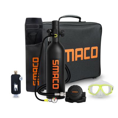 China Hot Aviation Aluminum Scuba Tank 1L Mini Diving Equipment Sets Scuba Style Oxygen SMACO for Recreational Diving for sale