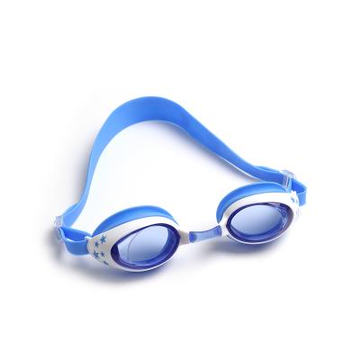 China Anti Explosive Genuine Silicone Anti Fog Blue Children's Junior Swim Glasses Swimming Pool Goggles for sale