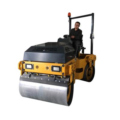 China Road Bridge Engineering Concrete Pavement Ride-On Tire 3300Kg 32Kn Drive Hydraulic Asphalt Double Drum Mini Roller Compactors Machine Small Vibratory Road Roller for sale