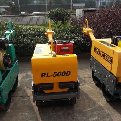 China Building Material Stores Construction Machine 550Kg Double Drum Walk-Behind Hydraulic Vibrating Machine Mini Road Roller Compactor for sale