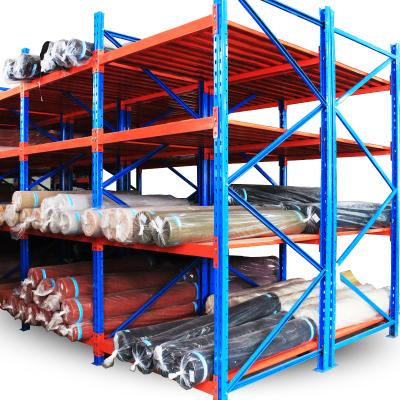 China Warehouse Store Corrosion Protection Single Storage Shelving Heavy Duty Metal Shelf Rack Warehouse Fabric Storage Racking System for sale