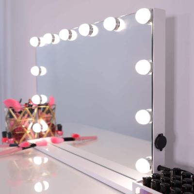 China M1258 Lighted Top Trend Selling AAA Customized Dressing Table Hollywood Mirror With Led Light for sale