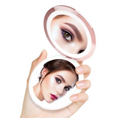 China Low Price M11 Lighted Led Makeup Contract Small Pocket Lady Pocket Mirror for sale