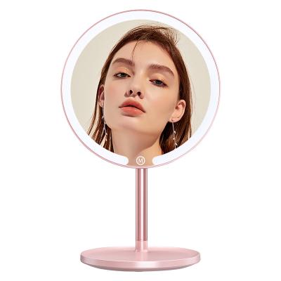 China M17 Vanity Rack Table Mirror Wall Makeup Lighted Desk Mirror With Led Lighted for sale