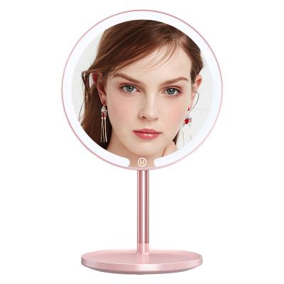 China New Product M17 Lighted Circle Stand Ipad Stand Desktop Makeup Mirror With Led Light for sale