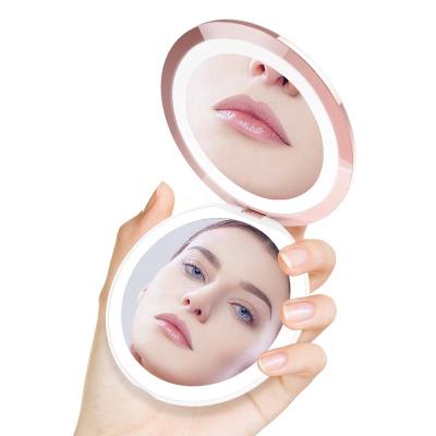 China M11 Magnifying Mirrors Small High Level Pocket Mirror Lighted Travel Makeup Mirror Manufacturer for sale