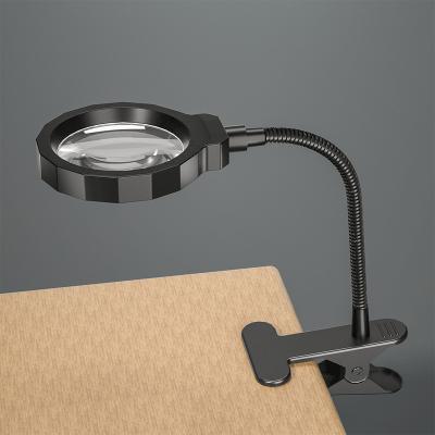 China ABS + Metal Pipe Dh-88003 Optical Glass Usb Multifunctional Power Led Light Magnifier Lamp for sale