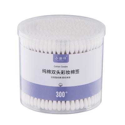 China Eco-fridendly Cotton Swabs with Natural Hard Bamboo Stick, Double Round Head Cotton Buds for sale