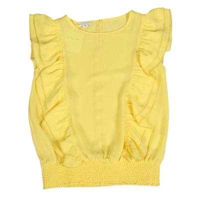 China Causual Custom Yellow Polyester Woven Chiffon Kids Clothing Boutique Organic Wholesale Girl Set for sale