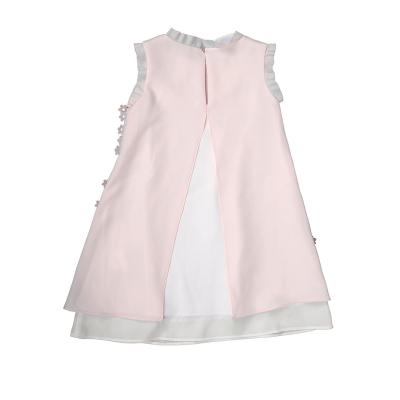 China Hottest New Children's Dress Layered Dress Pink Washable Pattern Outer for sale