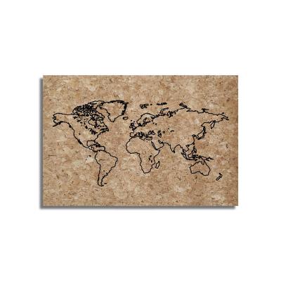 China Europe Custom Size World Map Studio Cork Wall Decoration Wholesale Cork Wooden Board Message Boards for sale