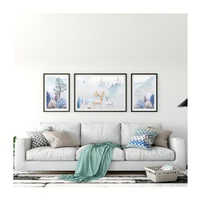 China Modern Design Modern Home Decor Glass Frames 2.8cm Elegant Modern Leaf Picture Set Wall Art Paper Oil Flower DX CMYK Wall Deco and Modern for sale