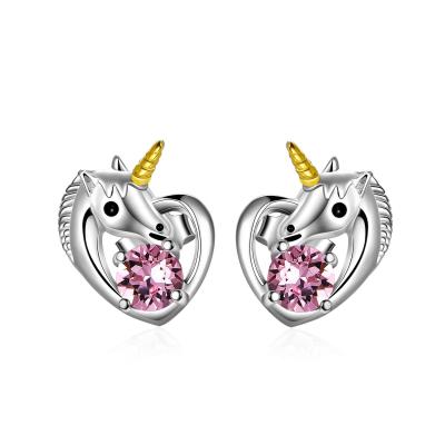 China Fashion Unicorn Earrings 925 Sterling Silver Earrings with Crystals for Women for sale