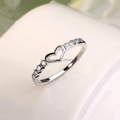 China Midi Silver Ring 925 Cute Pure Silver Cool Romantic Style Heart Ring Ring Small Small for sale