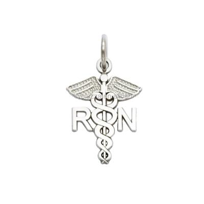 China Lead and Nickel Free Solid 925 Sterling Silver Polished RN Charm New Design Nurse Jewelry for sale