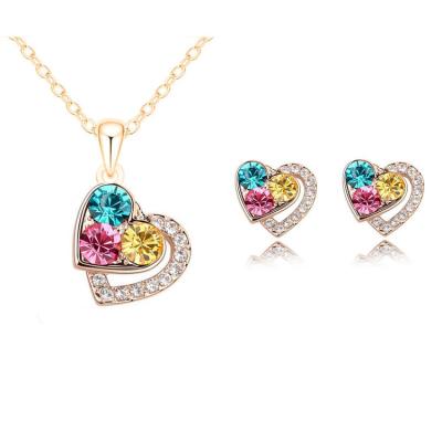 China China Wholesale 925 Silver Eco - Friendly Jewelry Set , Crystal Pendant Earring Set for sale