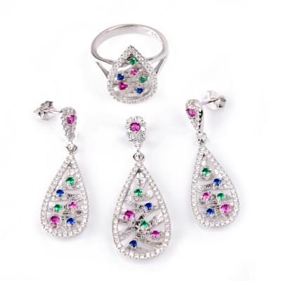 China Wholesale Eco-Friendly 925 Sterling Silver Jewelry Set, CZ Jewelry In Stock for sale