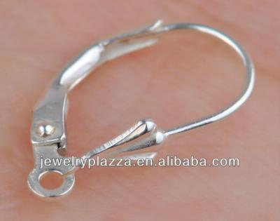 China 925 sterling silver jewelry fitting, silver earring piece, 925 French Sterling Silver earwires YPJ028-C 9*17mm for sale