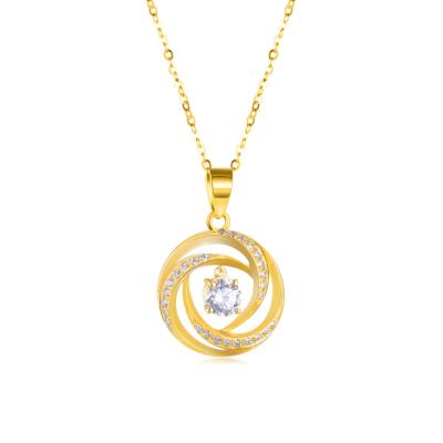 China Lead Free And Nickel Free Celtic Knot Necklace With AAA Cubic Zirconia 18k Gold For Women for sale