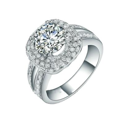 China Environmental friendly 9k or 14k 18k 24k white gold plated diamond ring 925 sterling silver for sale