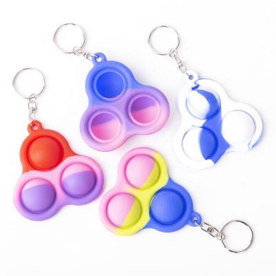 China Hot Sale Waterproof Simple Dimple Fidget Toys Foldable Silicone Key Chain From Amazon Manufacturer for sale