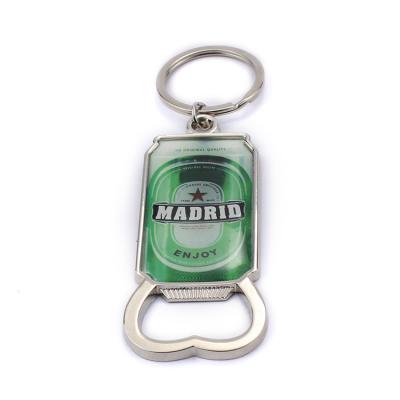 China Hot Sales Promotion Alloy Metal Key Chain Bottle Shape Opener 3d Keychain Key Ring With Epoxy Wholesale Custom for sale