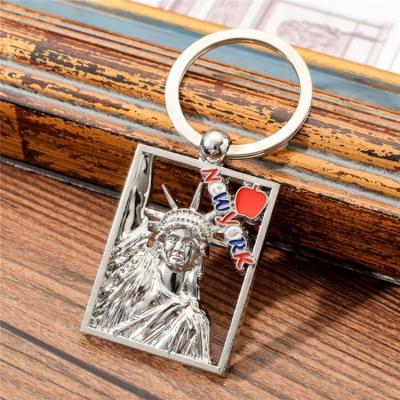 China Eco-Friendly Hot Selling New York Souvenir Metal Keychains Zinc Alloy Tourists Creative Metal Amazon Key Chain For Souvenir for sale