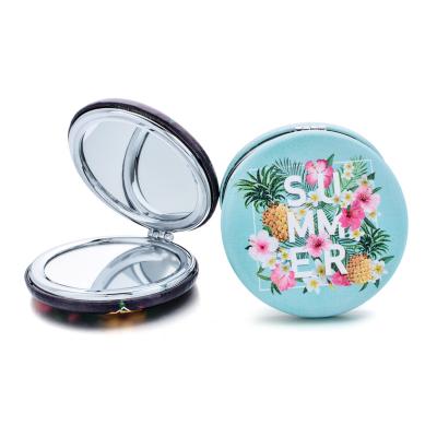 China Factory supply small round metal beautiful pocket lighted mirror, personalized hand held mirror for sale