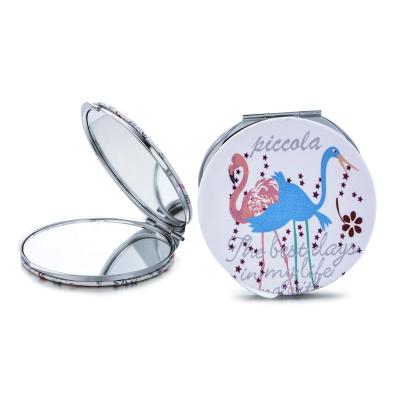 China Hot Selling Portable Lighted Women Makeup Mirrors , Lady Cosmetic Folding Pocket Mirror for sale