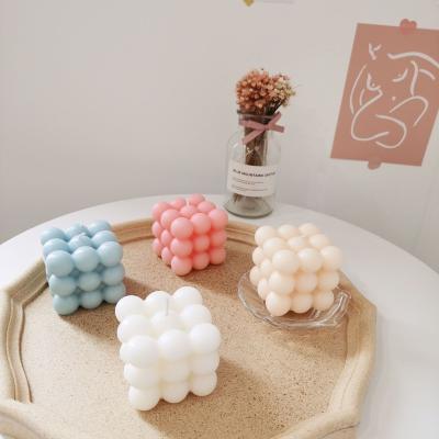 China DIY Silicone Candle Wax 3D Silicone Mold Fondant Cake Mold Soy Wax Essential Oil Aromatherapy Candle Cube Candle Mold for sale